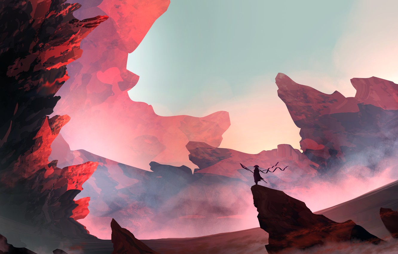 Wallpaper, digital art, landscape 1332x850