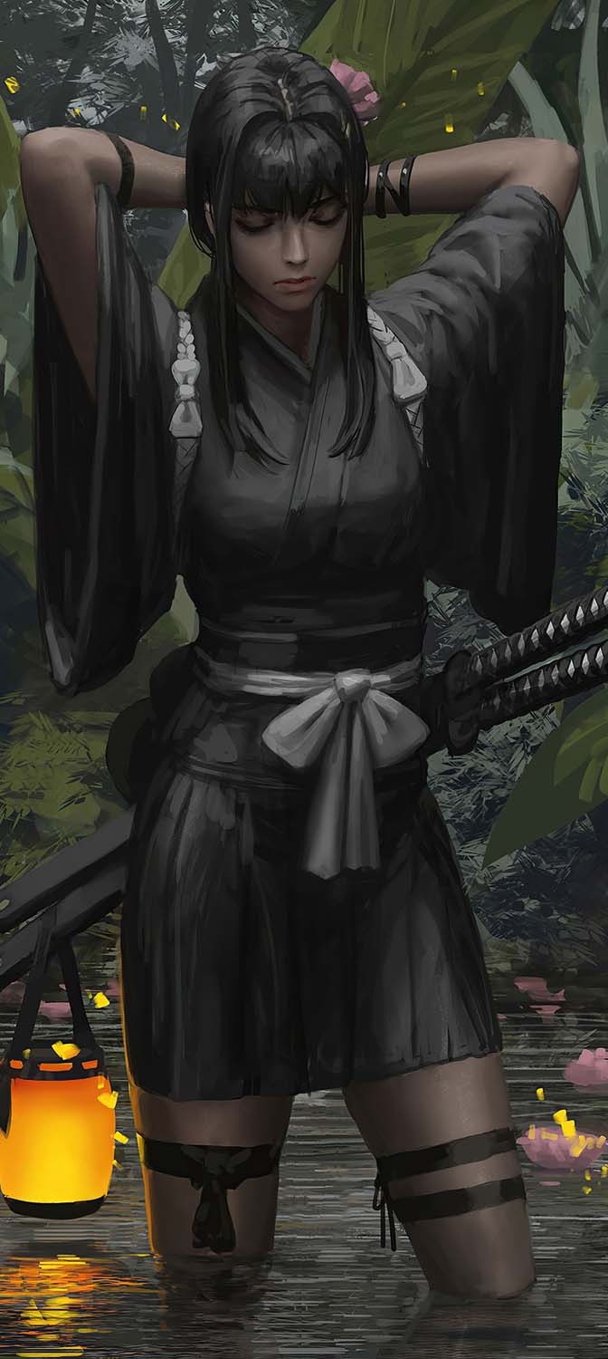 Katana Sword Girl 4K iPhone Wallpaper