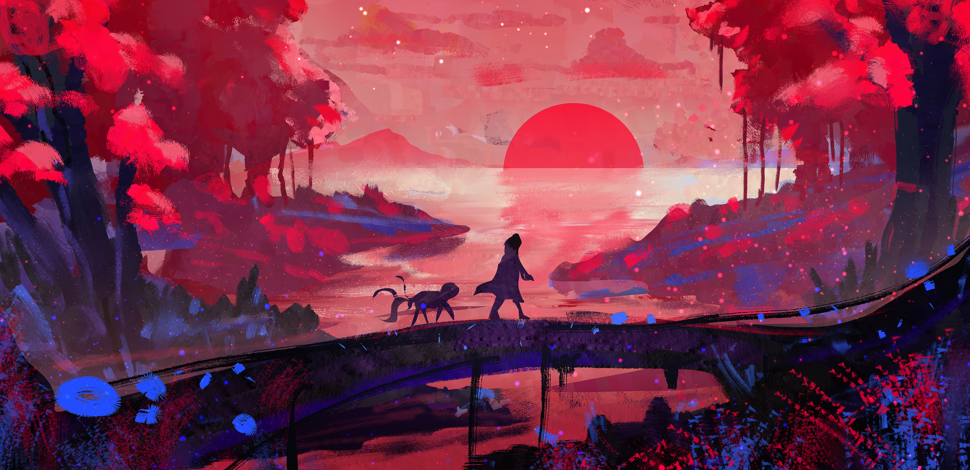 landscape, artist, landscape, moon, digital art, hd, artwork, , 4k Gallery HD Wallpaper