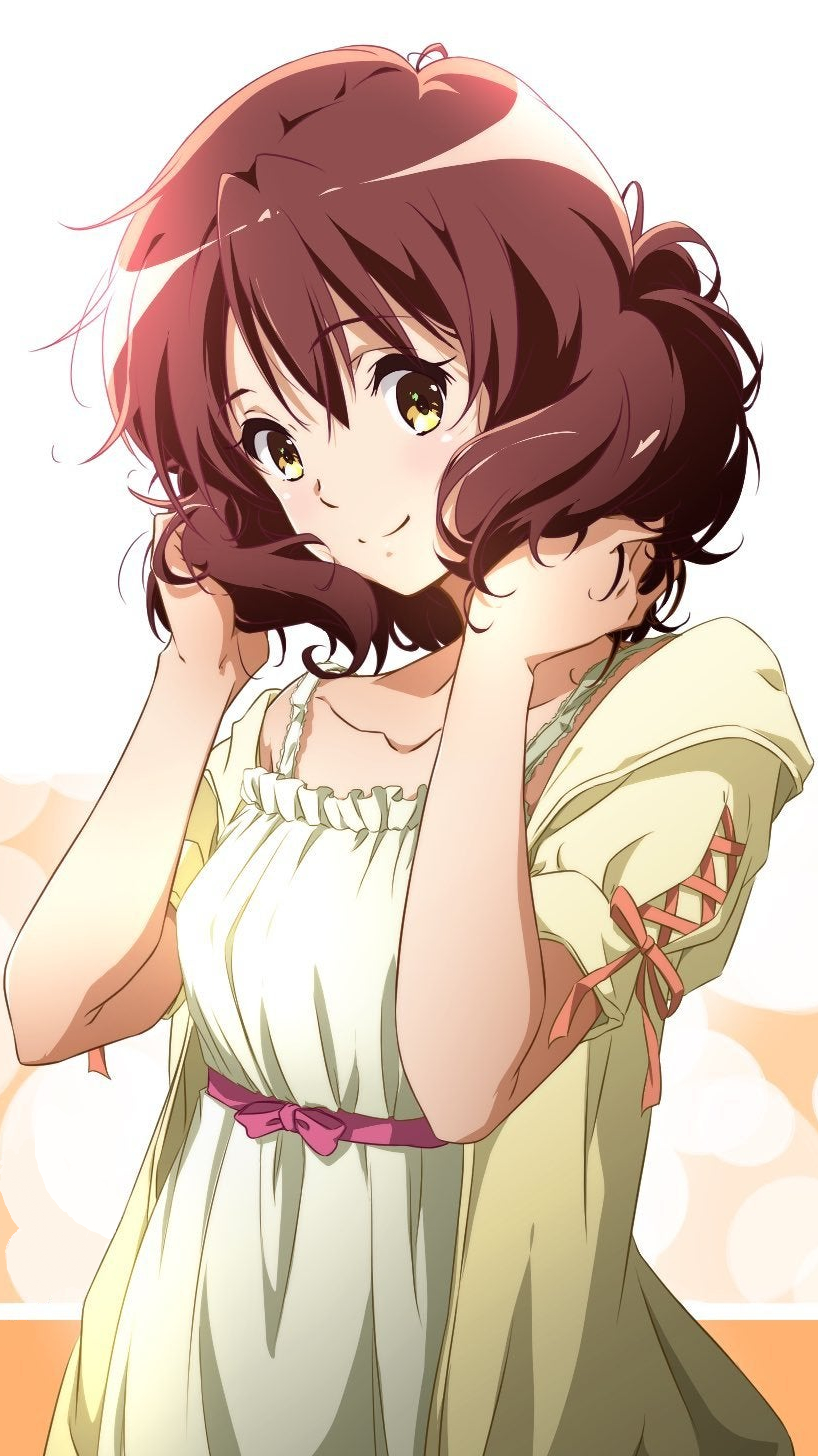 A nice wallpaper of Kumiko with her fluffy hair! I edited it so that it's great for using as wallpaper! No I don't know the sauce, it was randomly on my phone