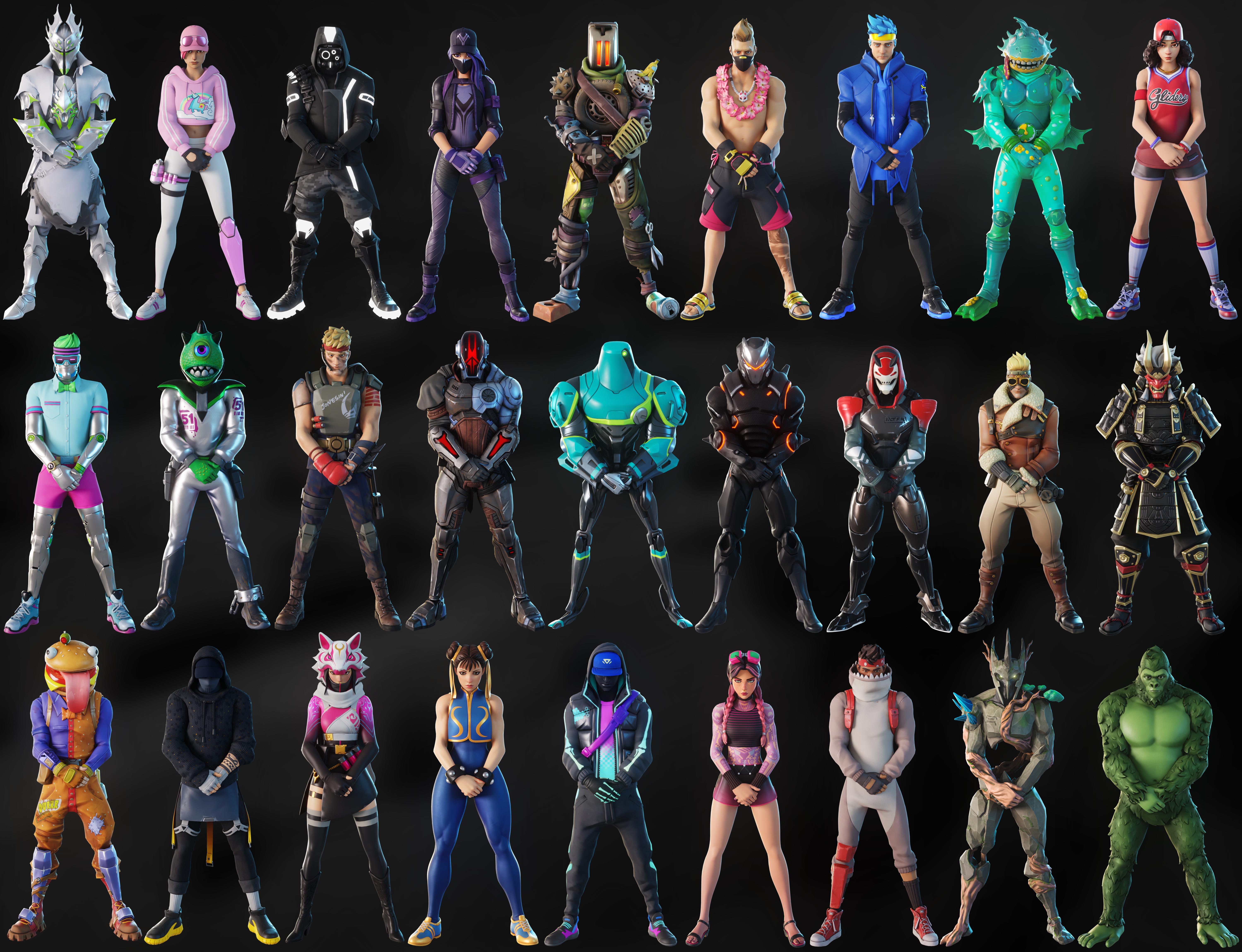 Made a stupid drip collage with some skins people requested