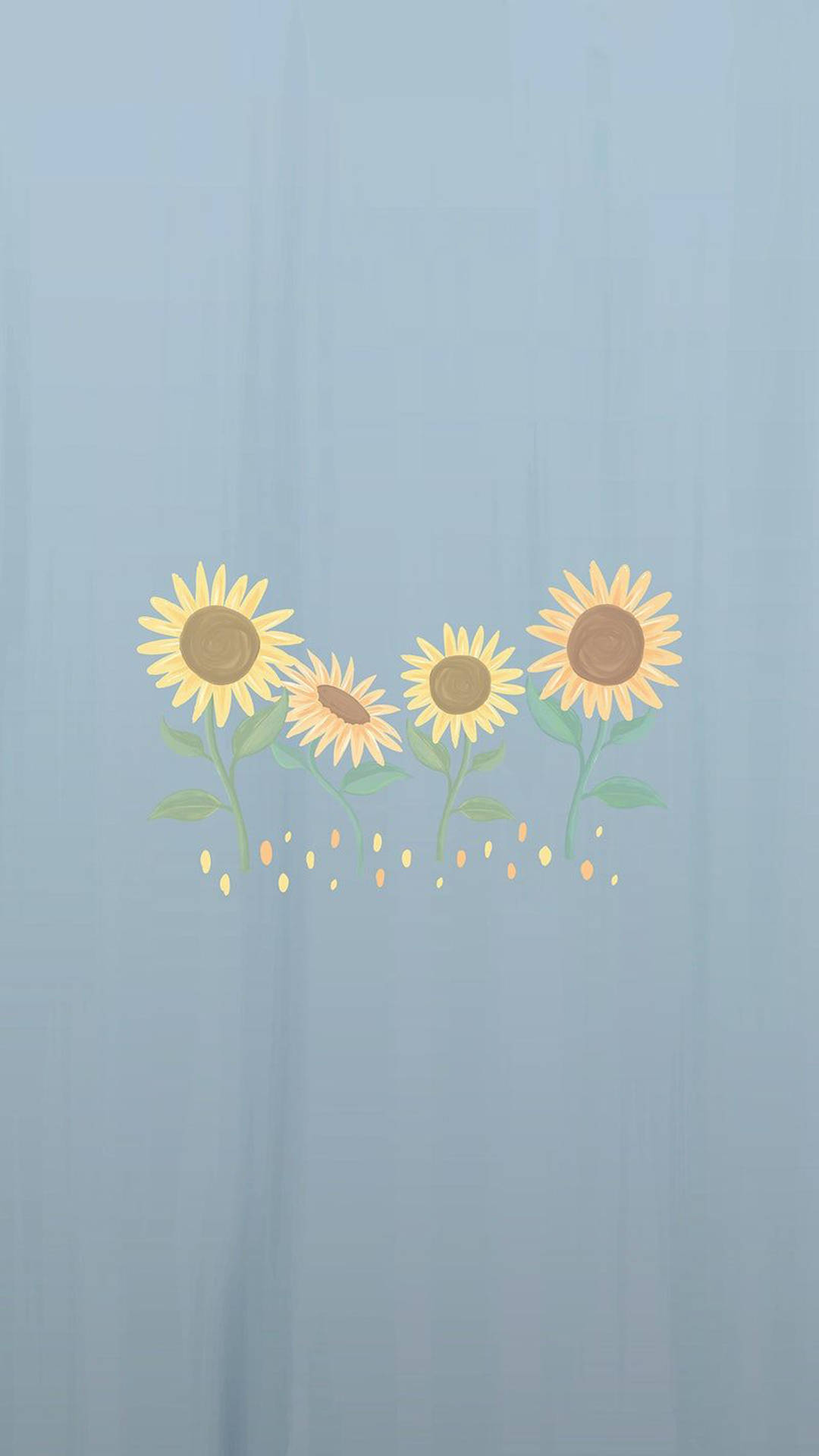 Download Sunflowers Spring iPhone Blue Wallpaper