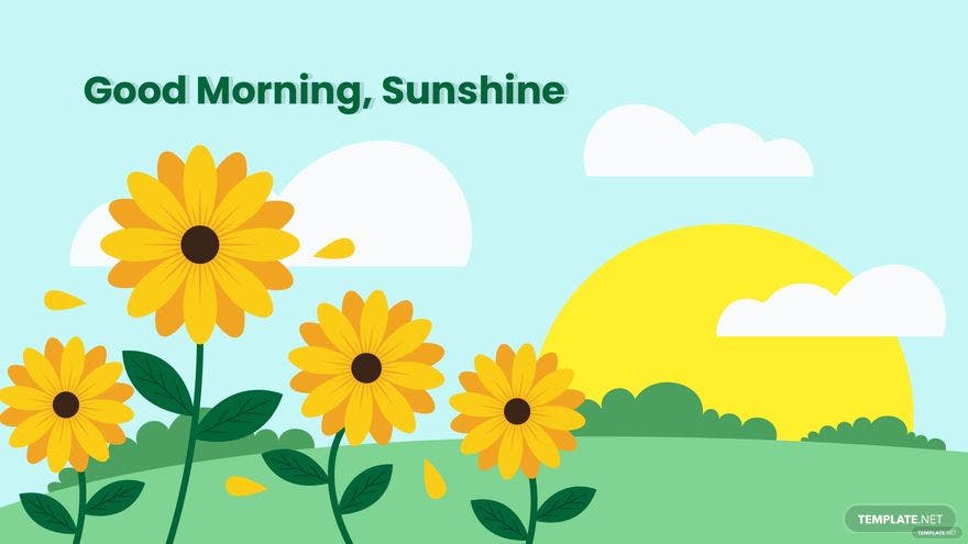 Free Good Morning Sunflower Wallpaper, Illustrator, JPG, PNG, SVG