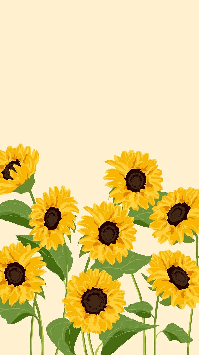 Download Sunflowers Digital Art Spring iPhone Wallpaper