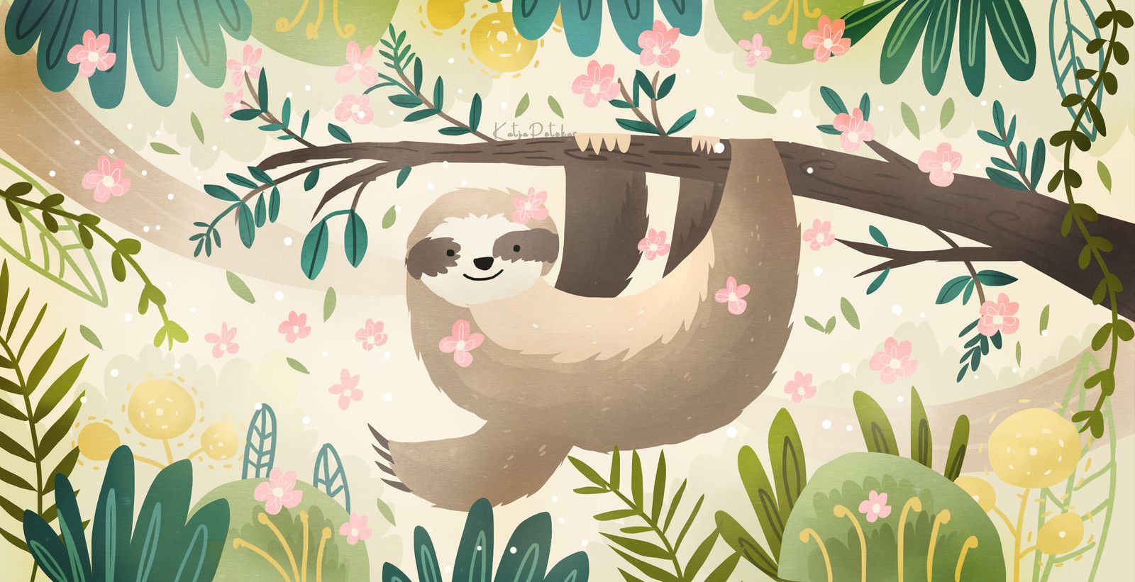 Spring Sloth Artwork XLEER. Sloth Art, Sloth, Artwork