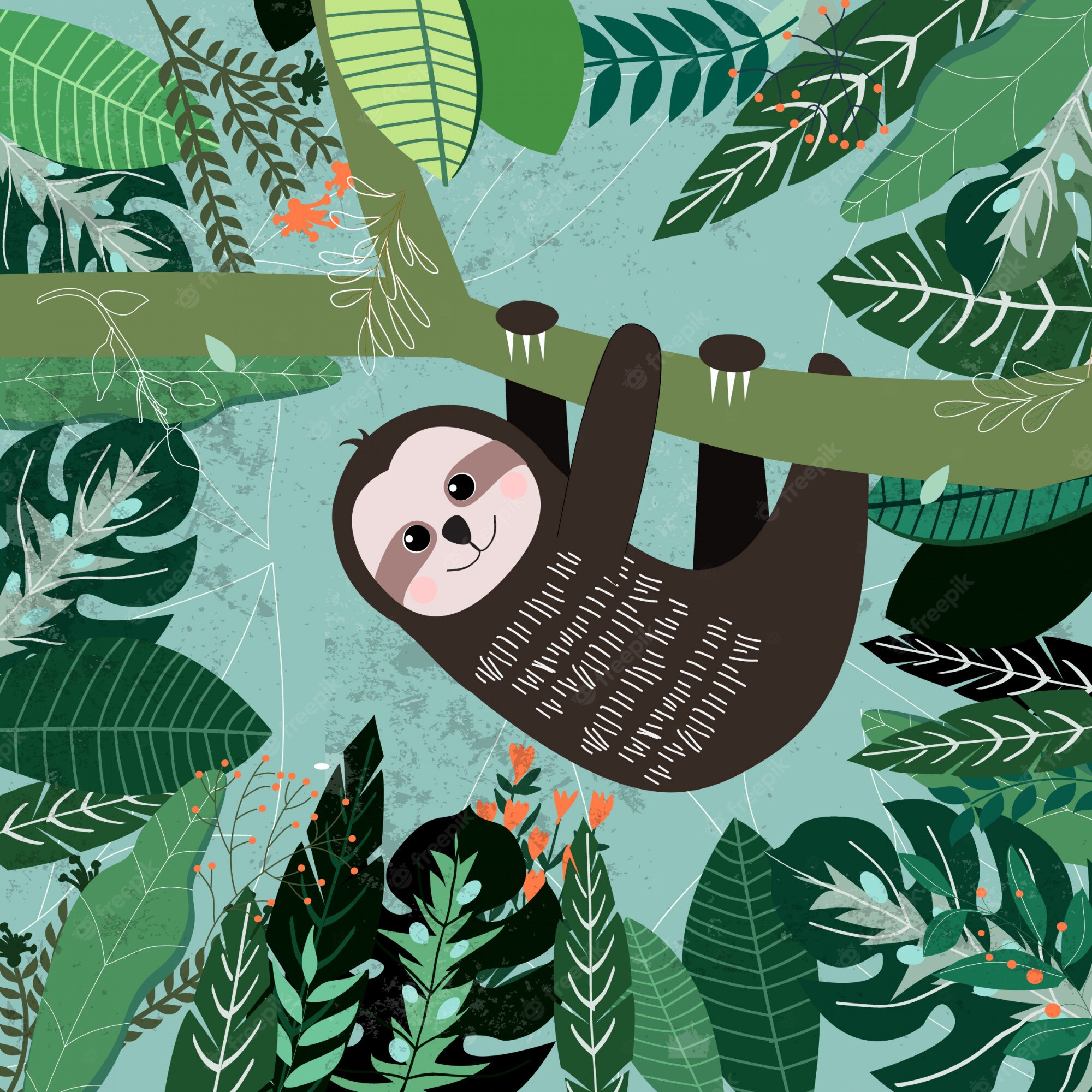 Sloth background Image. Free Vectors, & PSD