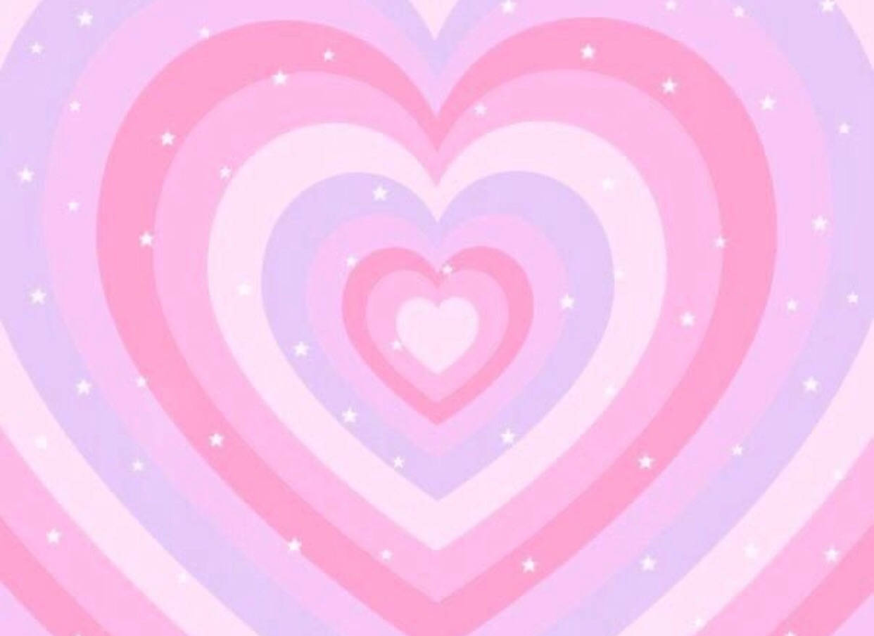 Download Y2k Heart In Cotton Candy Pink Wallpaper