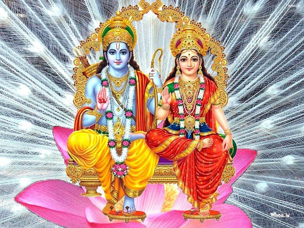 Lord Shree Ram And Mata Sita Darshan HD Wallpaper