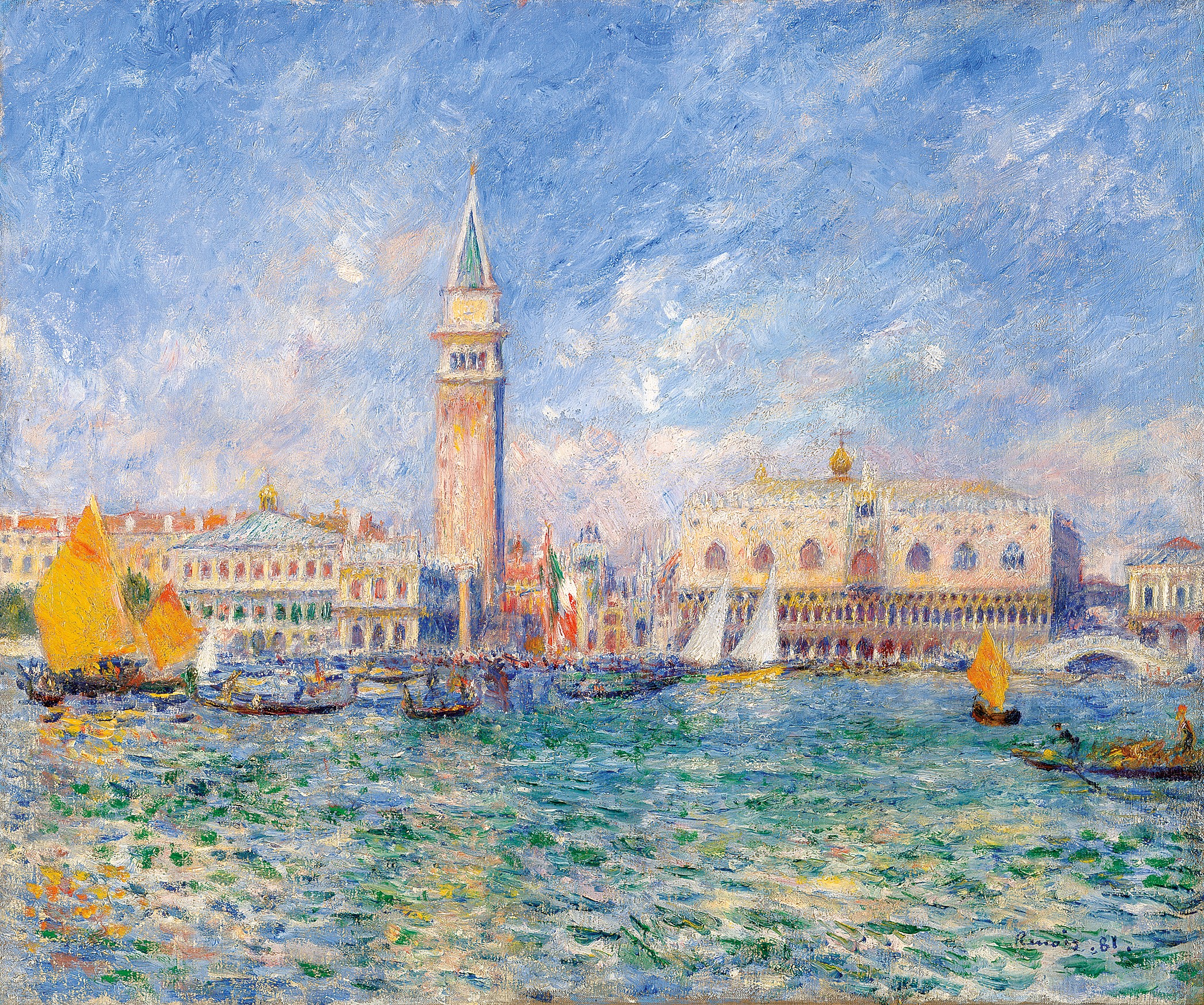 Pierre Auguste Renoir, The Doges' Palace, Venice, Pictorial art, Venice, Canal Gallery HD Wallpaper