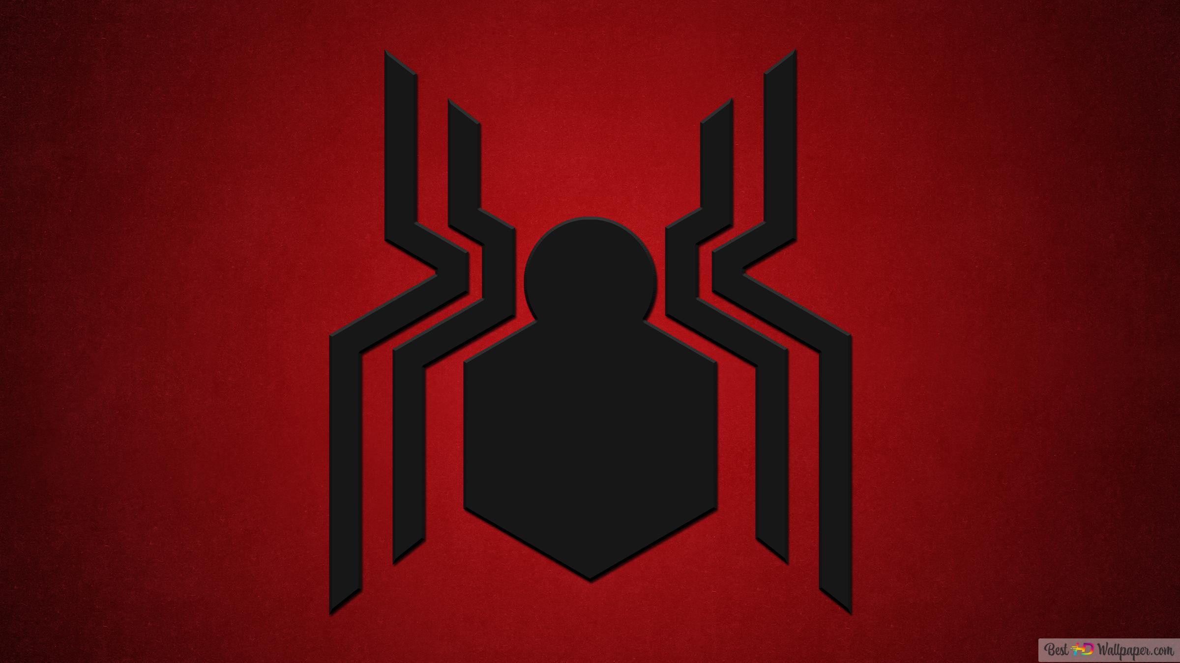 Spider man logo and black 4K wallpaper download