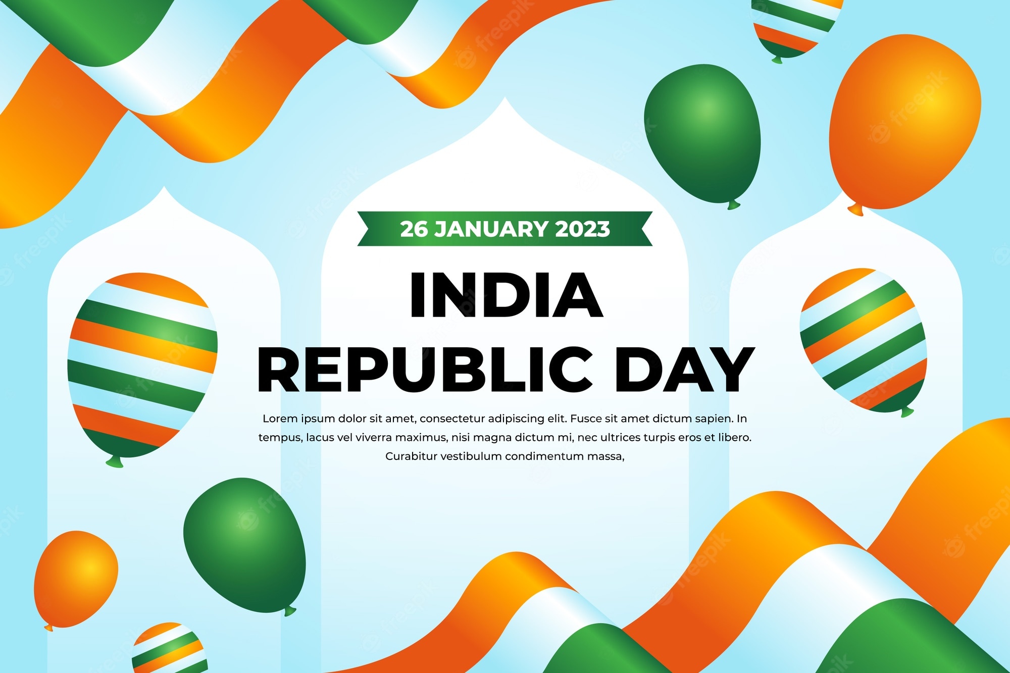 Free Vector. Realistic background for republic day celebration