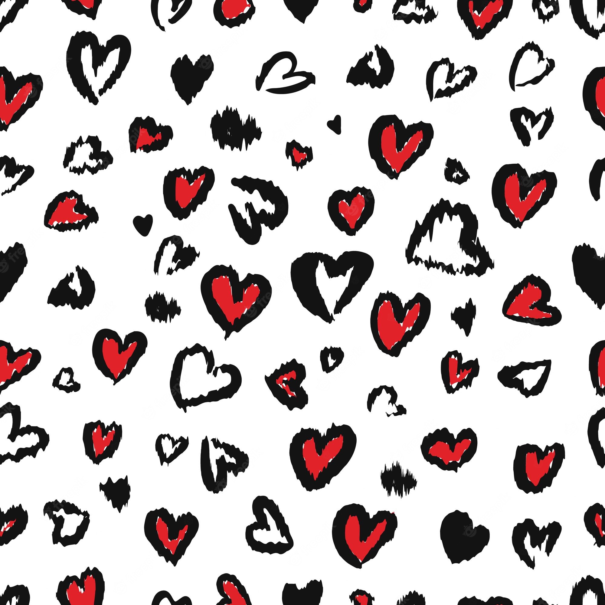 Premium Vector. Valentine leopard or cheetah seamless pattern trendy animal print spotted red and dark gray hearts imitate jaguar fur vector background for textile fabric wallpaper wrapping paper etc