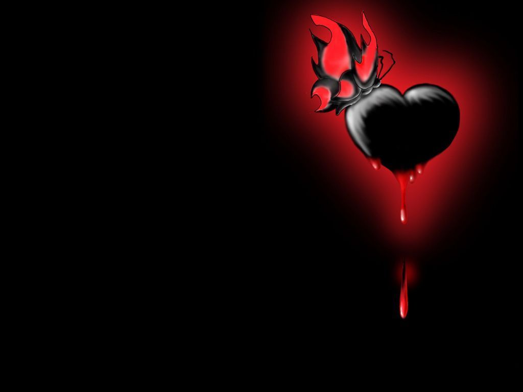 Red and Black Heart Wallpaper
