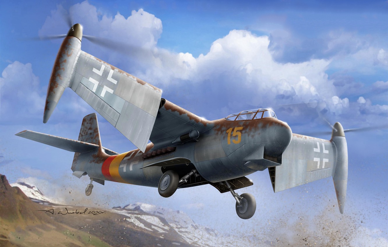 Wallpaper Germany, The Wehrmacht, Luftwaffe, VTOL, The Plane With Vertical Takeoff, Weserflug P.1003 1, Arkady Sparrow Image For Desktop, Section авиация