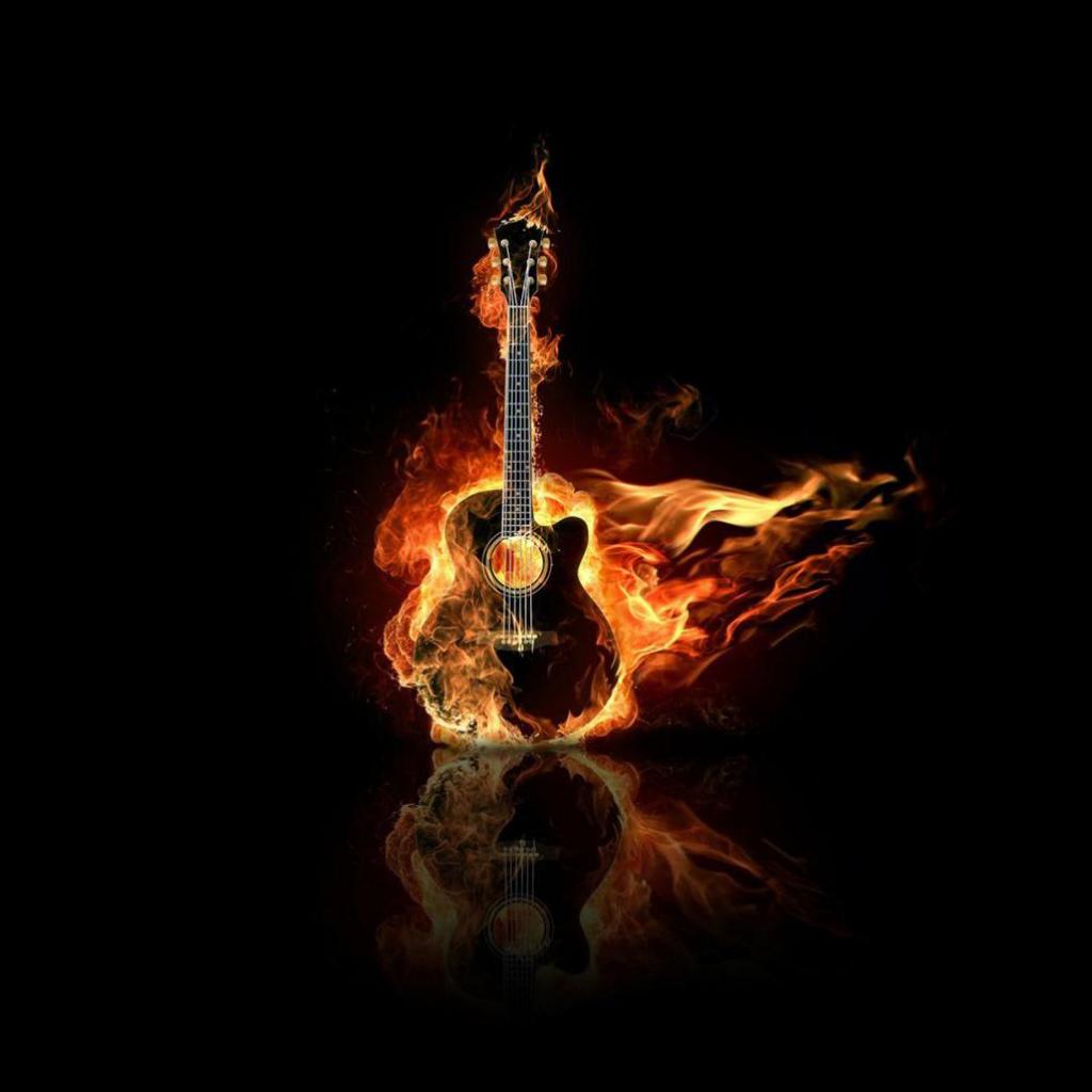 Guitar on Fire. iPad Wallpaper free iPad wallpaper & background