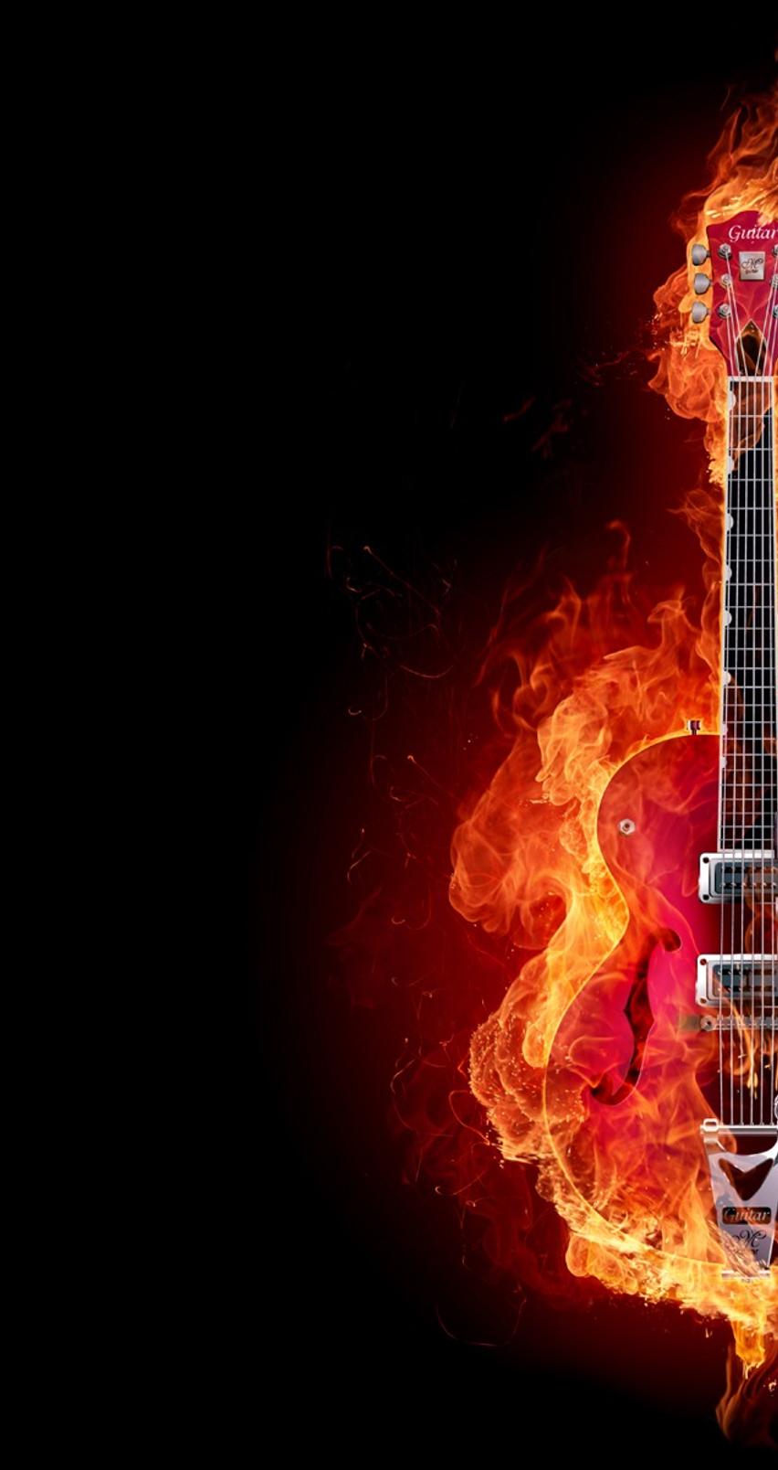 Electric guitar on fire