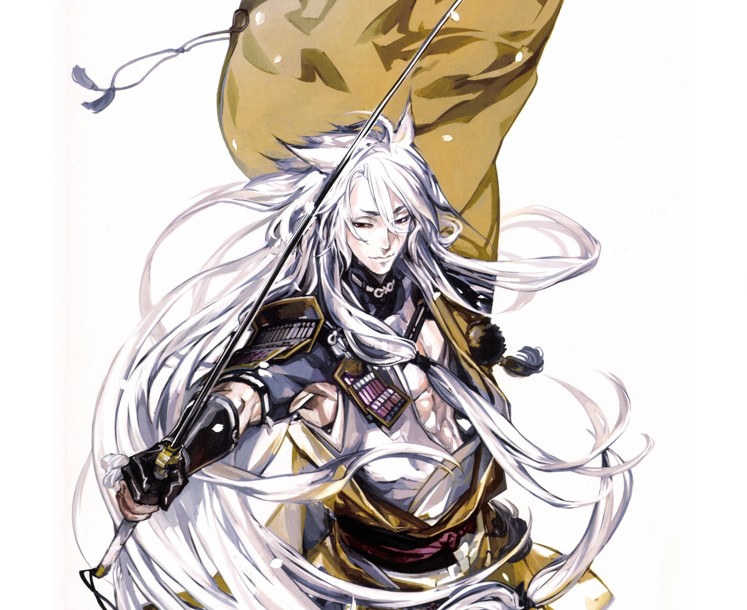 Wallpaper, anime, fantasy art, Fantasy Men, artwork, Touken Ranbu, sword 2500x2040