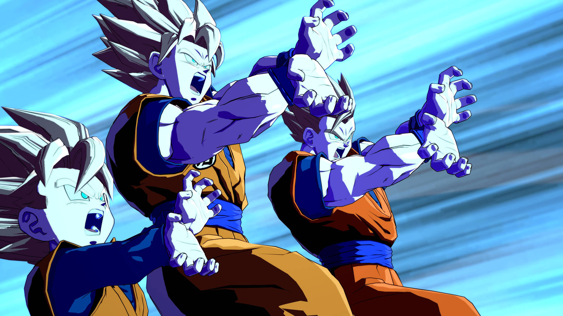 Download Goten, Goku, Gohan Kamehameha Wallpaper