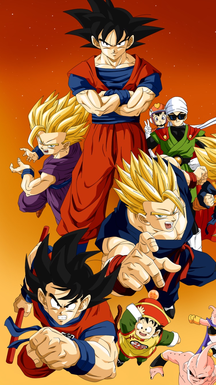 Wallpaper / Anime Dragon Ball Z Phone Wallpaper, Goku, Majin Buu, Trunks (Dragon Ball), Goten (Dragon Ball), Gohan (Dragon Ball), 750x1334 free download