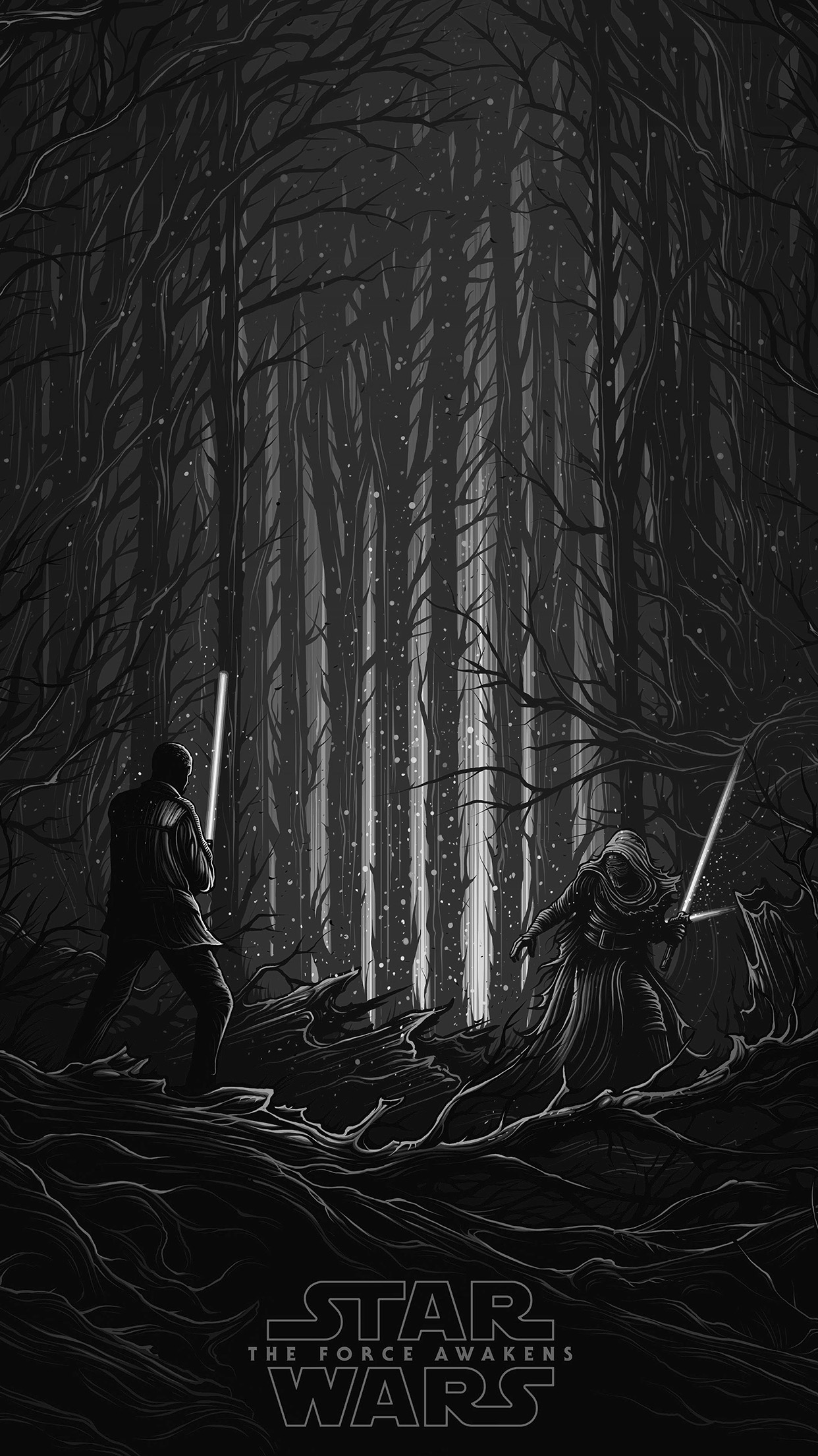 Starwars Illustration Bw Dark Art Film