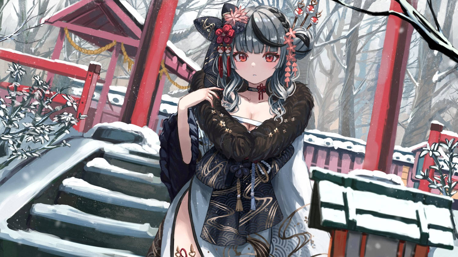 Download New Year Sakamata Aesthetic Anime Art Desktop Wallpaper