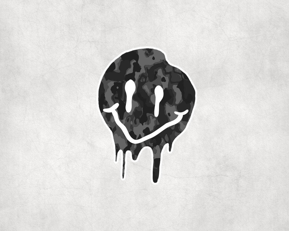 Download Black Drippy Smiley Face Wallpaper