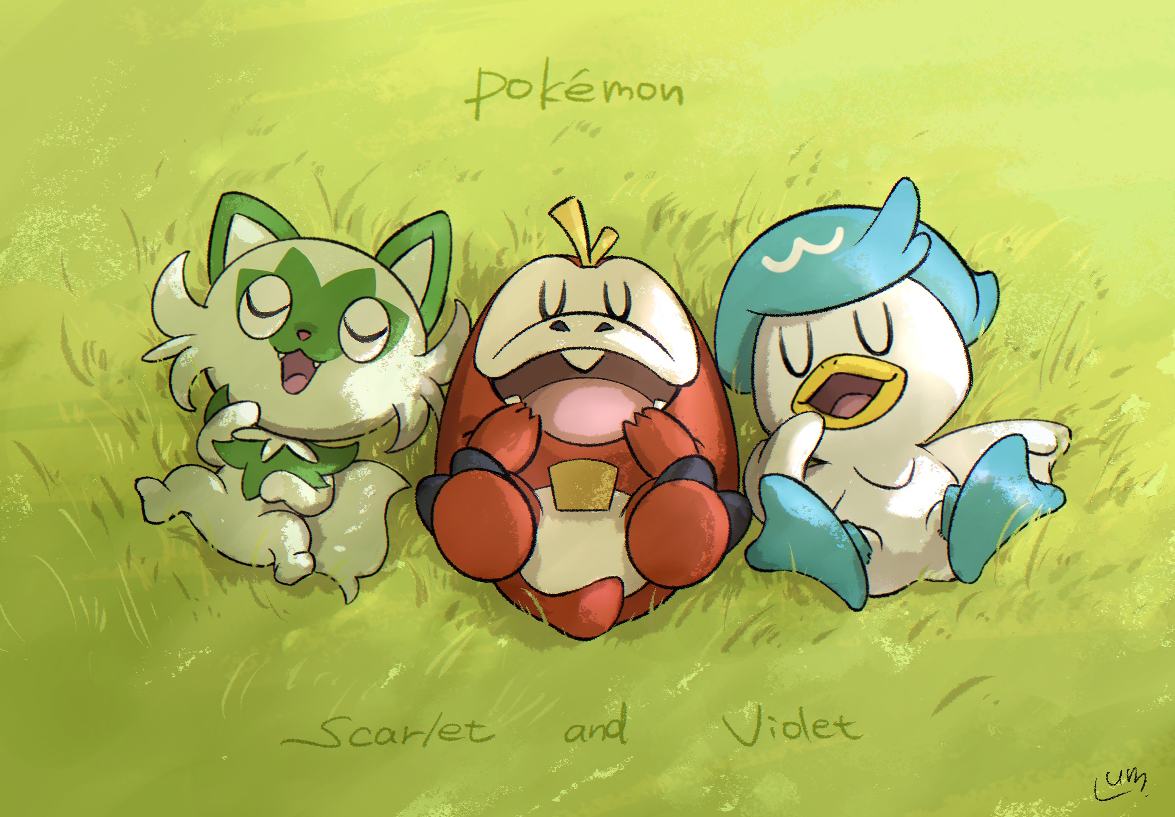 Pokémon: Scarlet And Violet HD, Starter Pokemon, Sprigatito (Pokémon), Fuecoco (Pokémon), Quaxly (Pokémon) Gallery HD Wallpaper