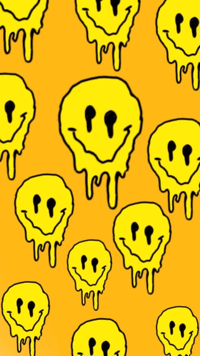 Download Yellow Smiley Cool Drip Wallpaper