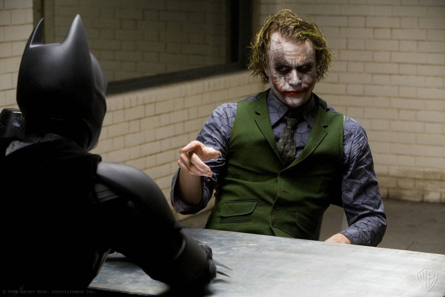 Download Batman Heath Ledger Joker Interrogation Wallpaper
