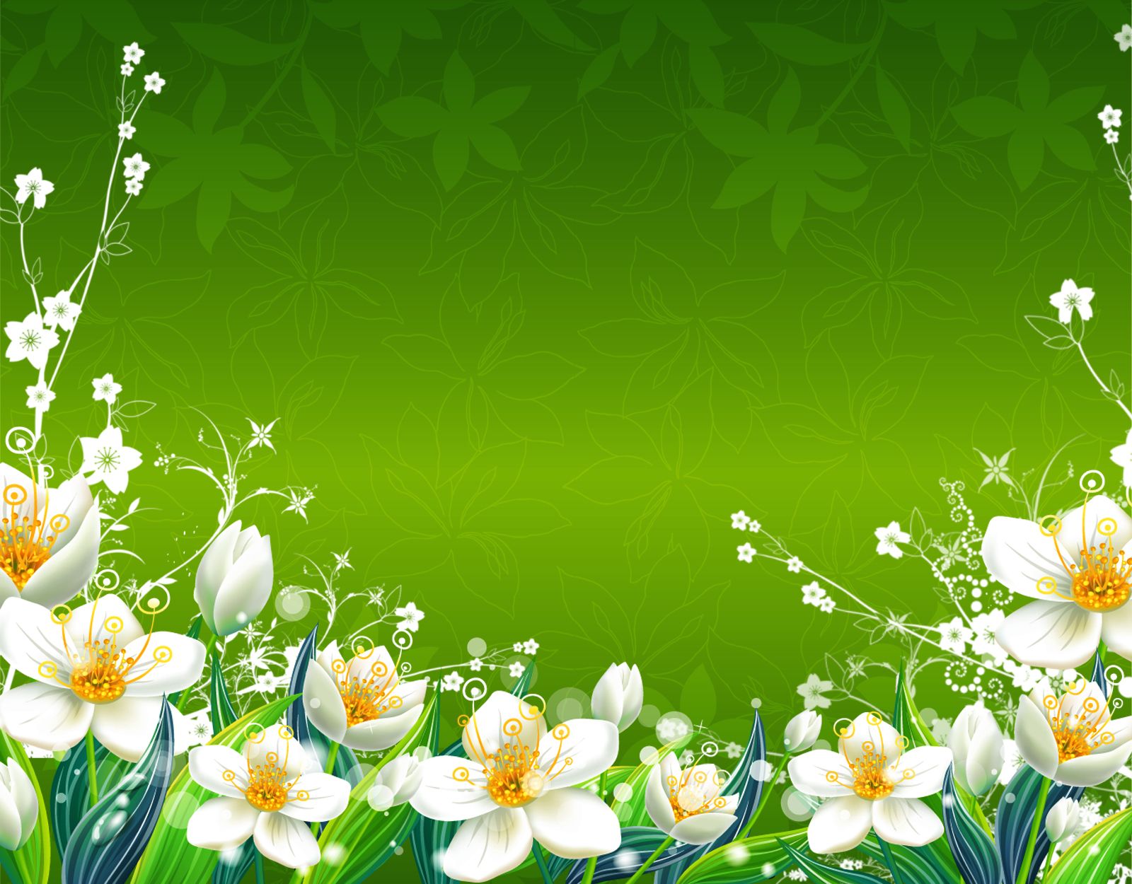 Green Flowers Desktop Wallpaper
