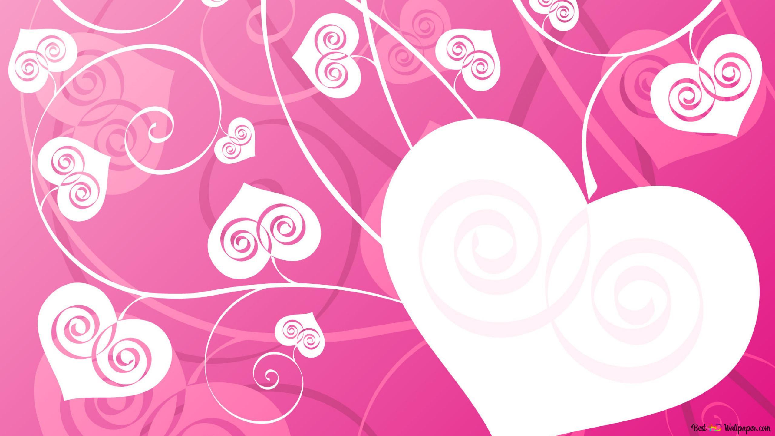 Valentine's day pink background 2K wallpaper download