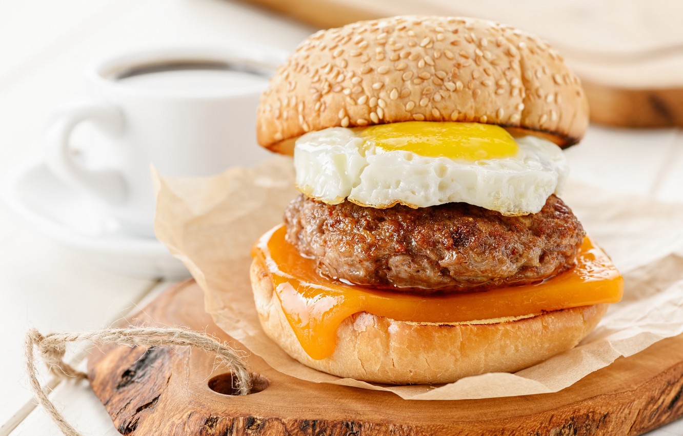 Wallpaper egg, cheese, Patty, Burger image for desktop, section еда