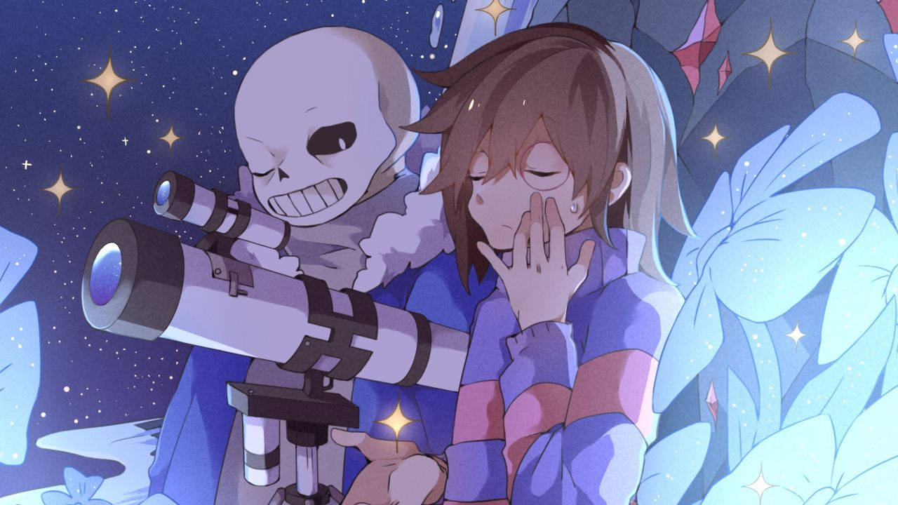 Download HD Aesthetic Sans And Chara Wallpaper