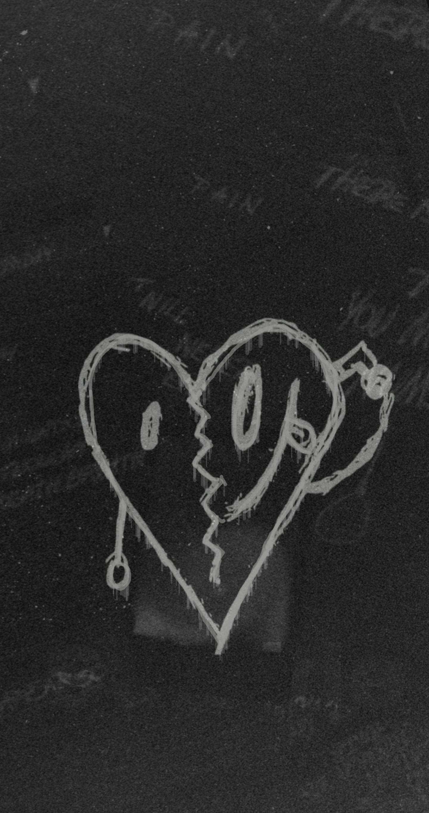 Download Broken Heart Drawing Of Xx Tentacion Wallpaper