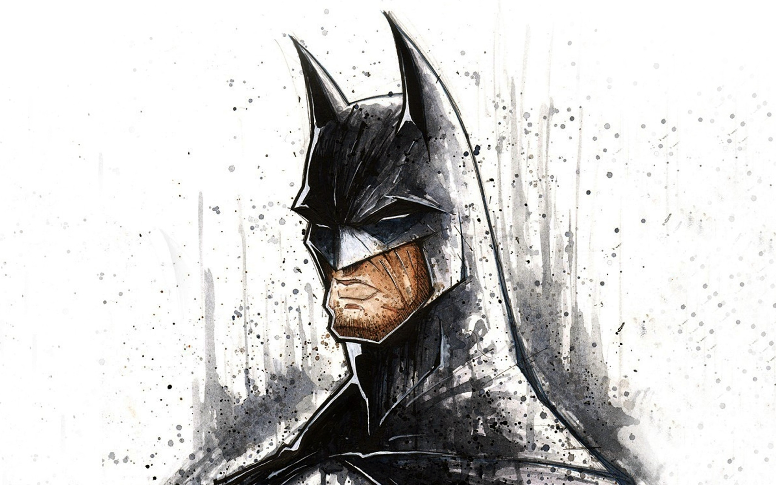 Batman Face Painting Hero Art Illustration Wallpaper