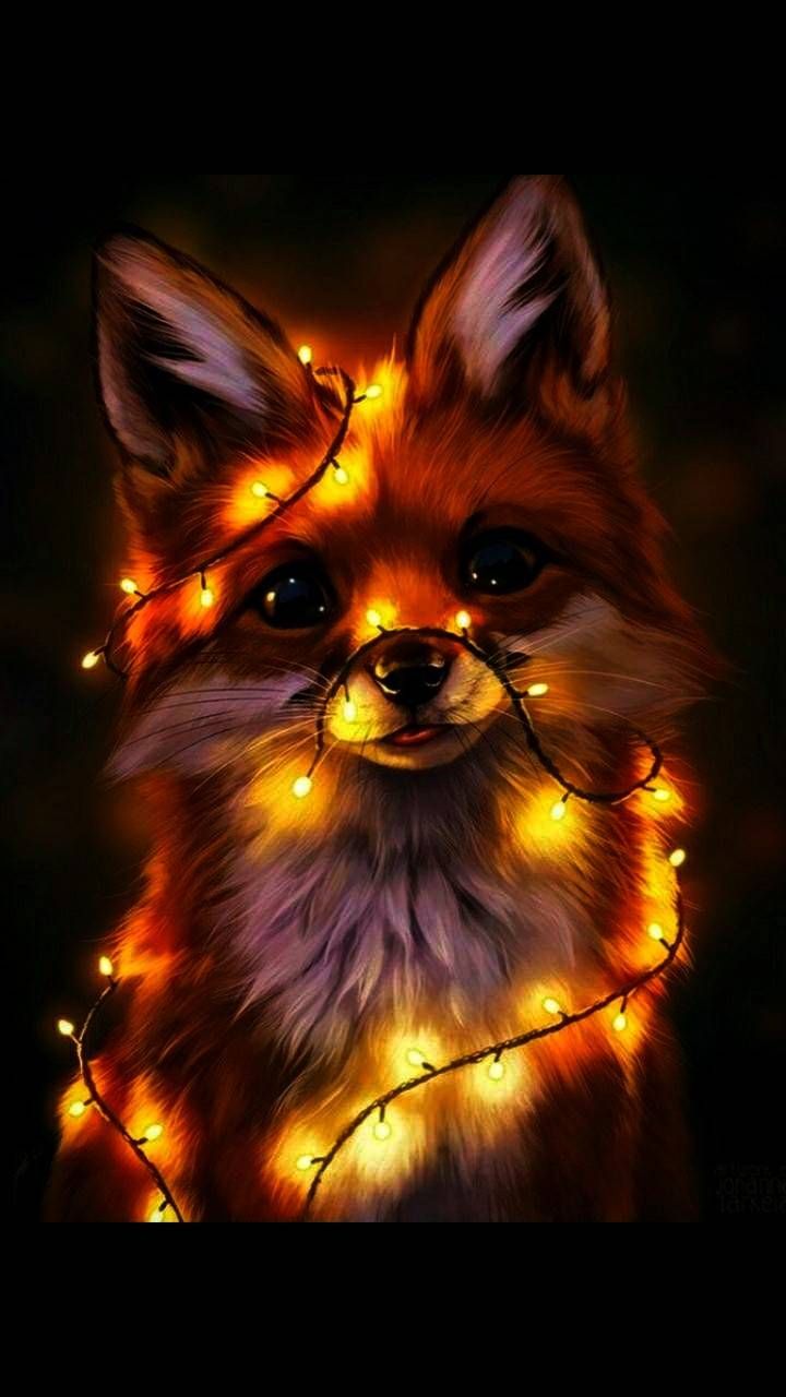 Fox light wallpaper by Blue_Phoenix_175. Cute fox drawing, Cute animal picture, Cute animal drawings