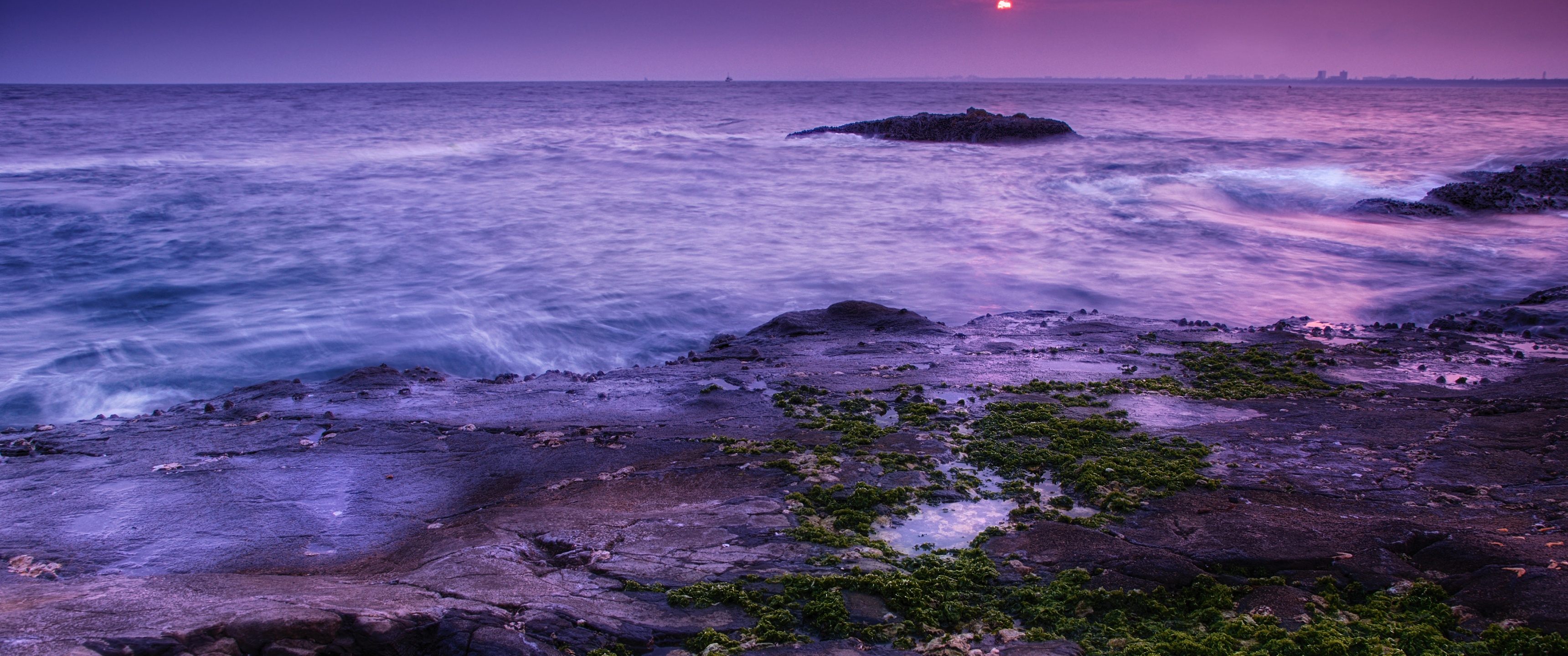 Seascape Wallpaper 4K, Coast, Sunset, Ocean, Nature