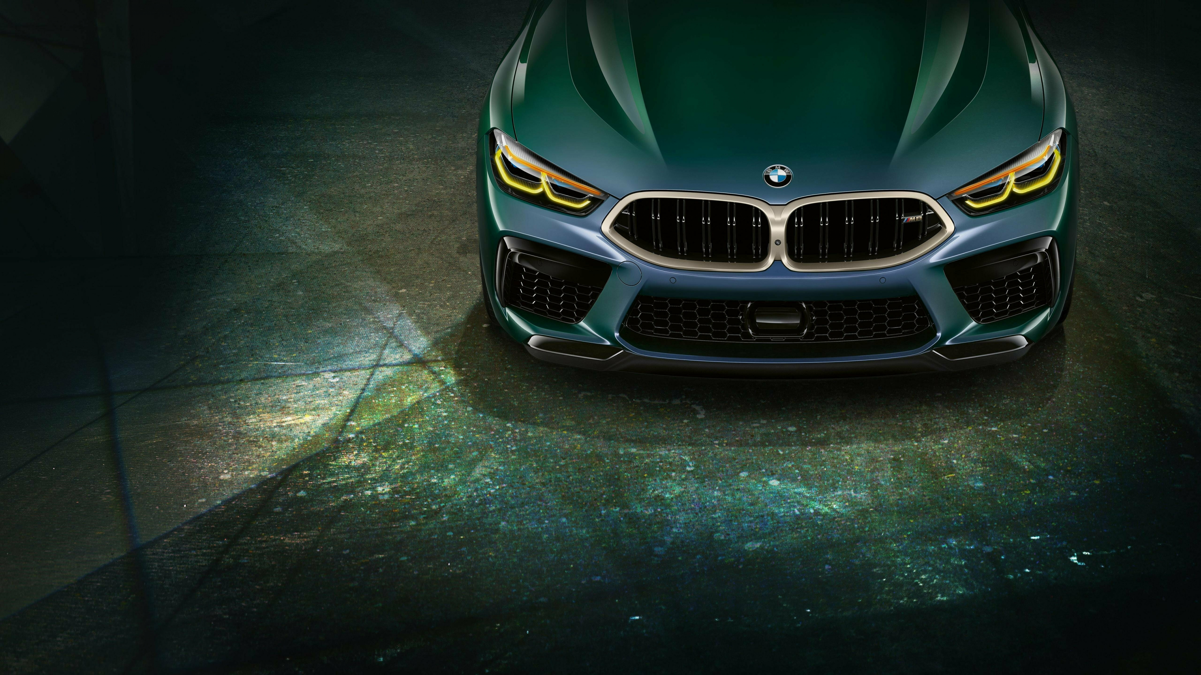 Download wallpaper 3840x2160 bmw m8, green and luxurious car 4k wallpaper, uhd wallpaper, 16:9 widescreen 3840x2160 HD background, 27454