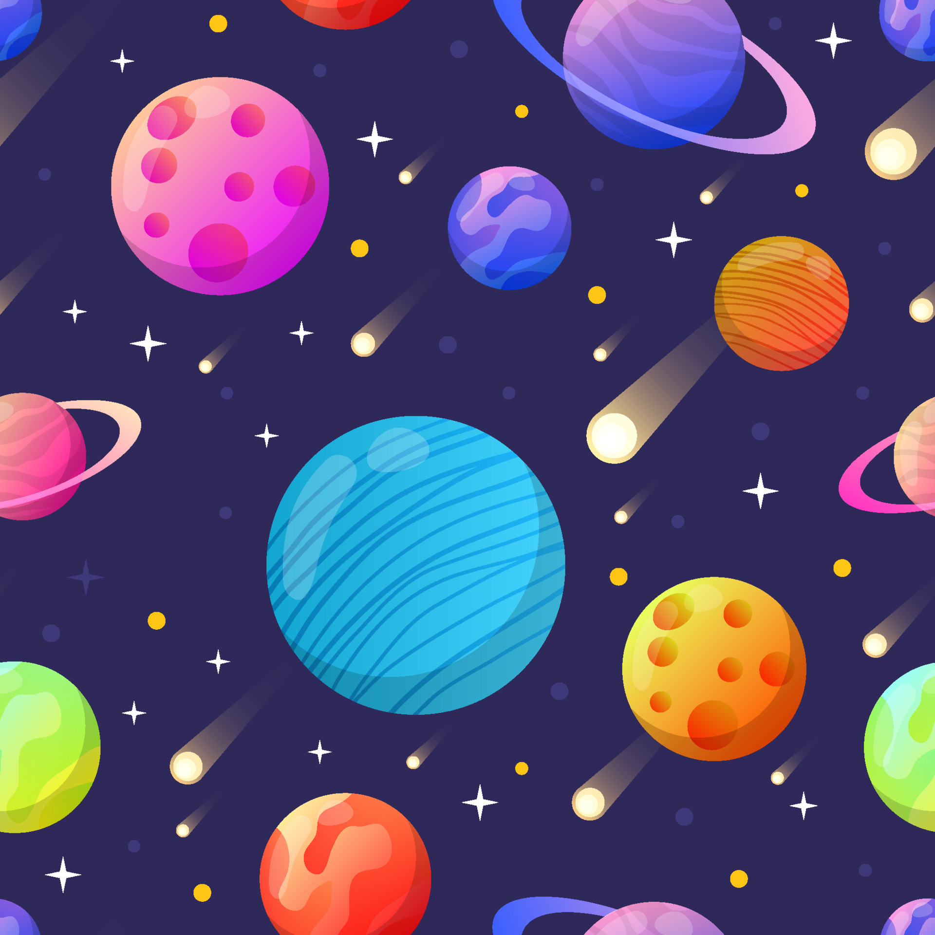Colorful Celestial Bodies Background