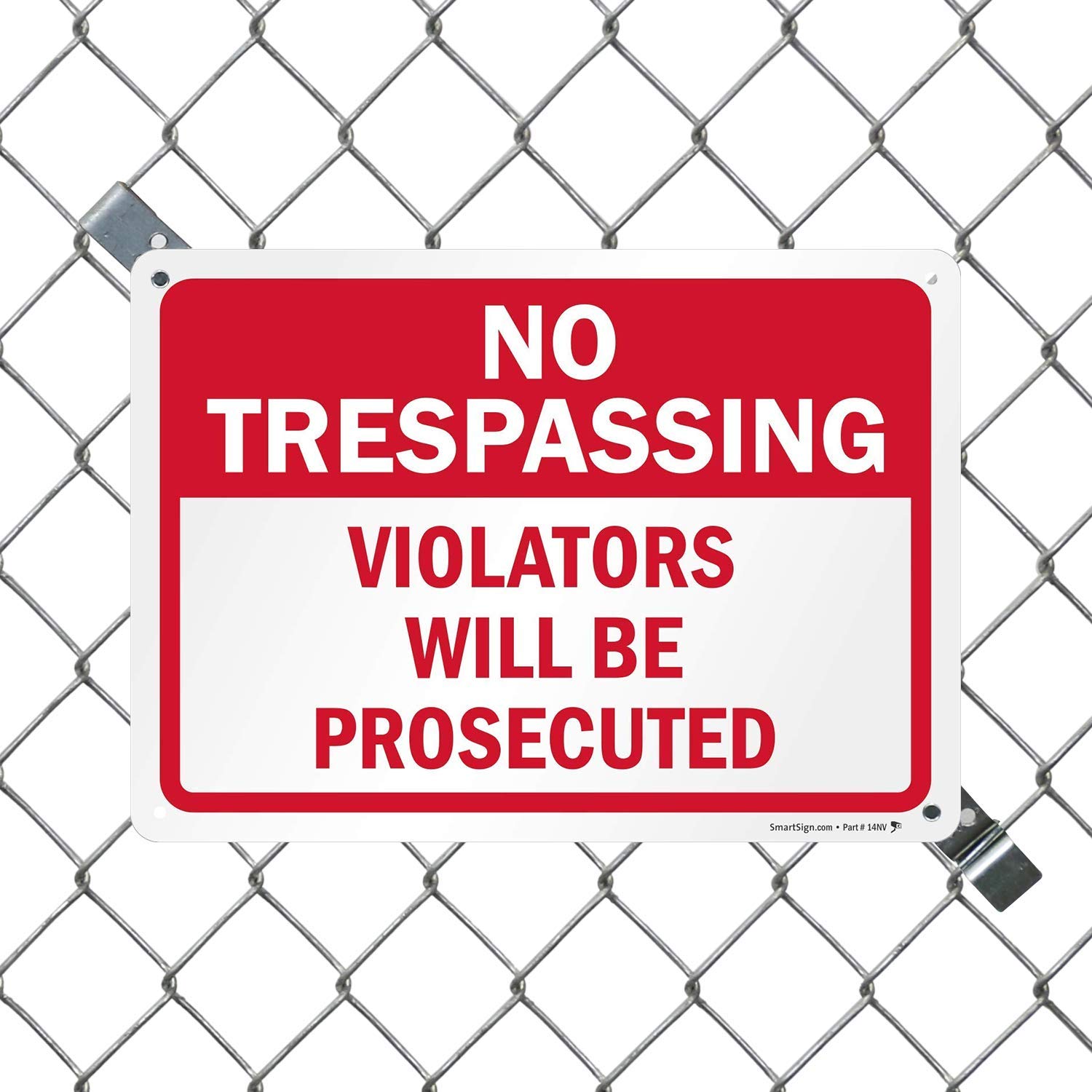 No Trespassing Will Be Prosecuted Sign by SmartSign x 14 Plastic: Industrial & Scientific