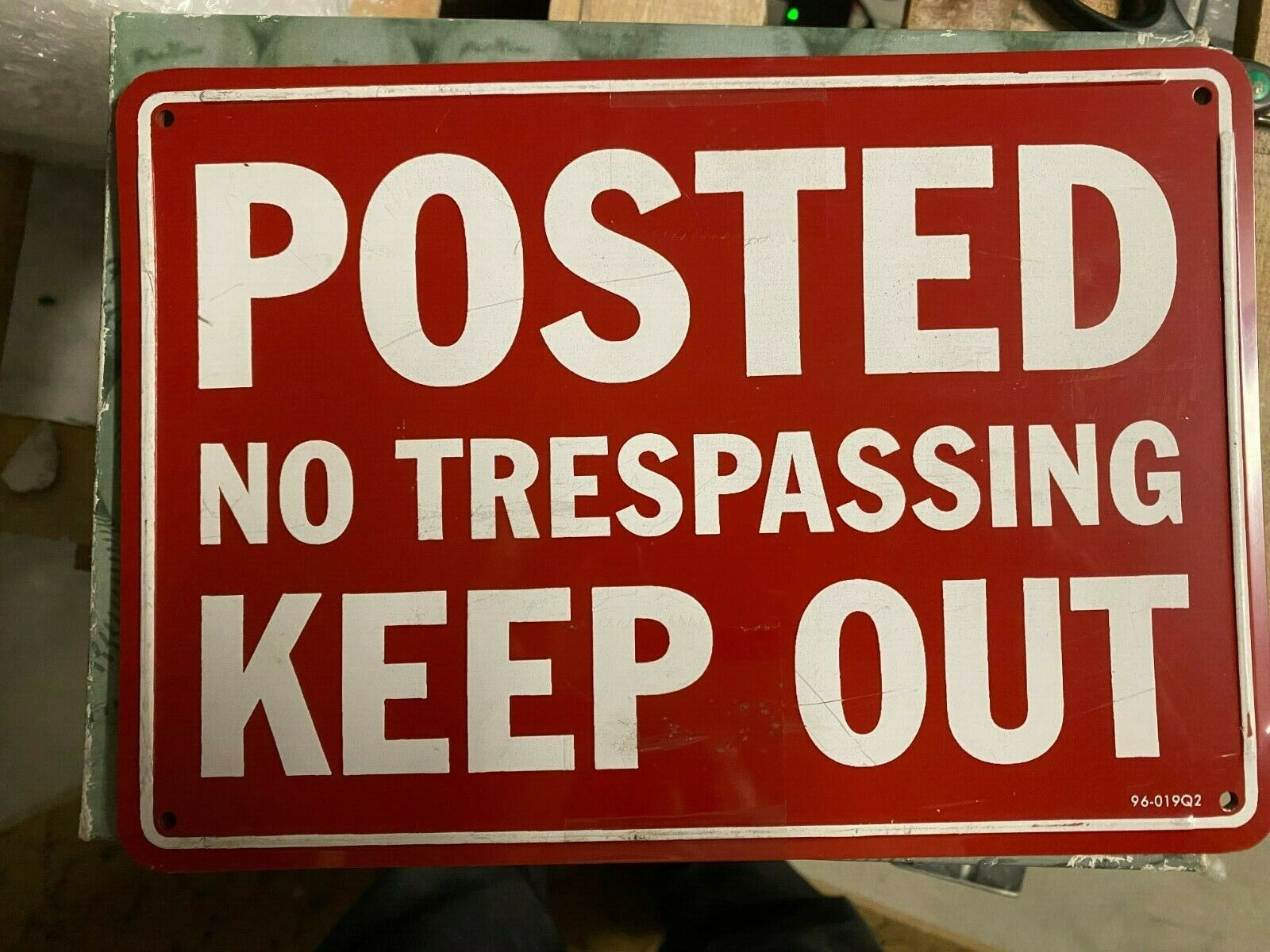 POSTED NO TRESPASSING KEEP OUT 10 x 7 WARNING SIGN, METAL. 4 PACK