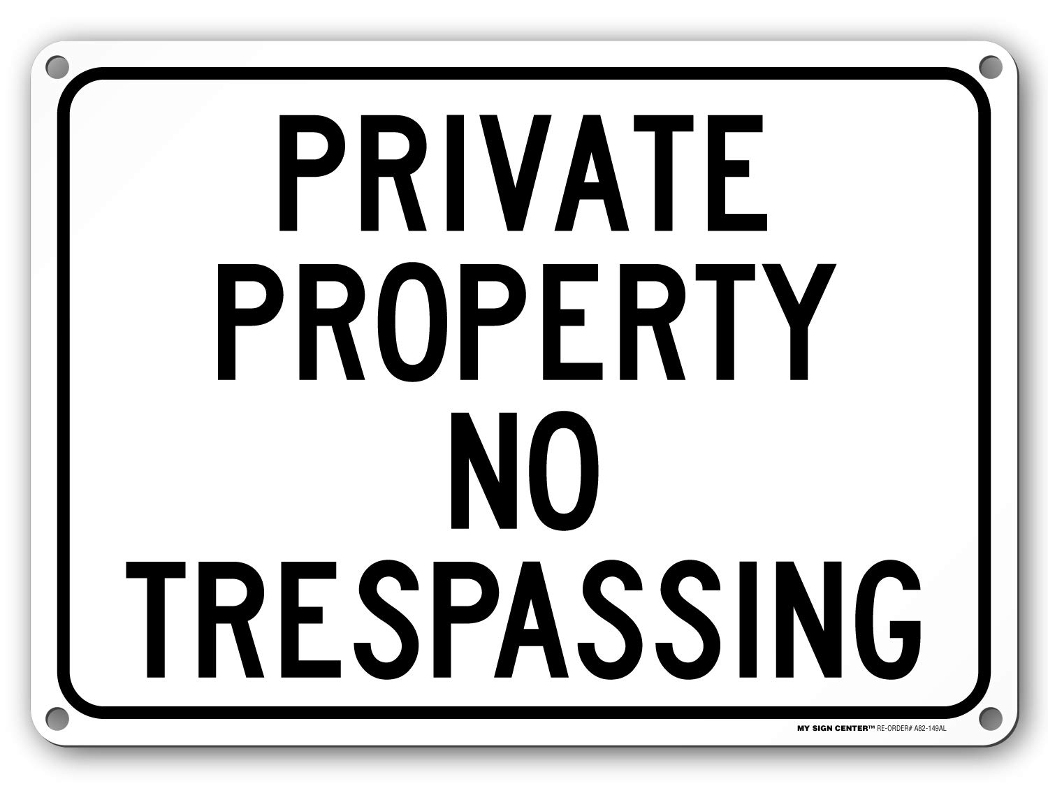 Amazon.com, Private Property No Trespassing Sign, Outdoor Rust Free Metal, 10 X 14 My Sign Center, A82 149AL, Office Products