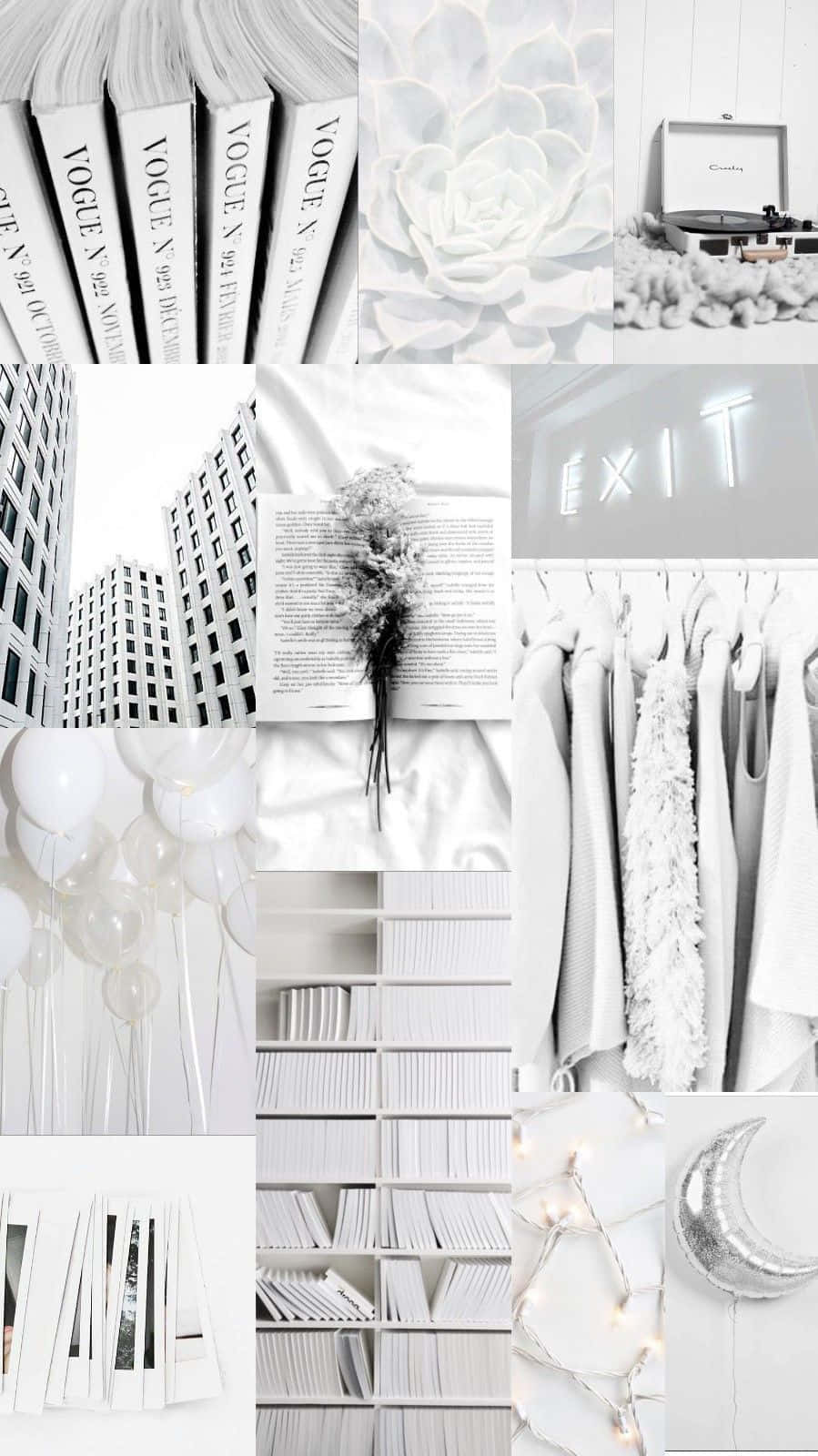 Download White Aesthetic Collage Wallpaper