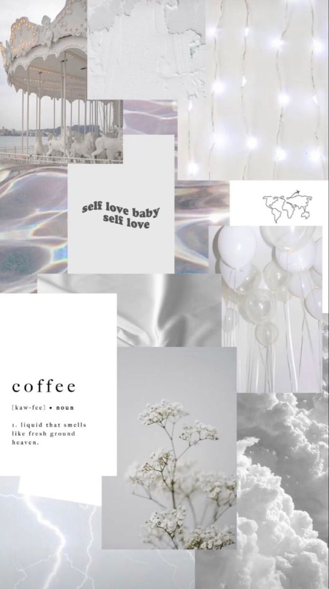 White collage. iPhone wallpaper girly, Simple iphone wallpaper, Cute simple wallpaper