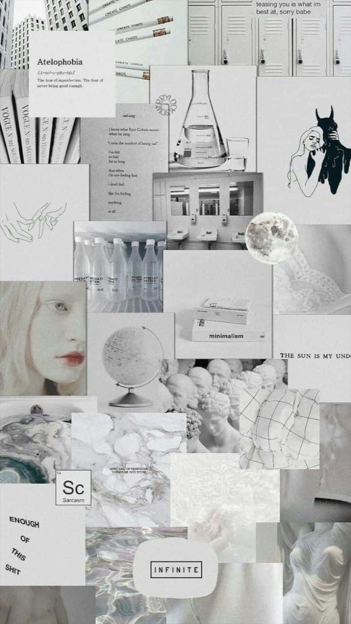 Download White Aesthetic Collage Wallpaper