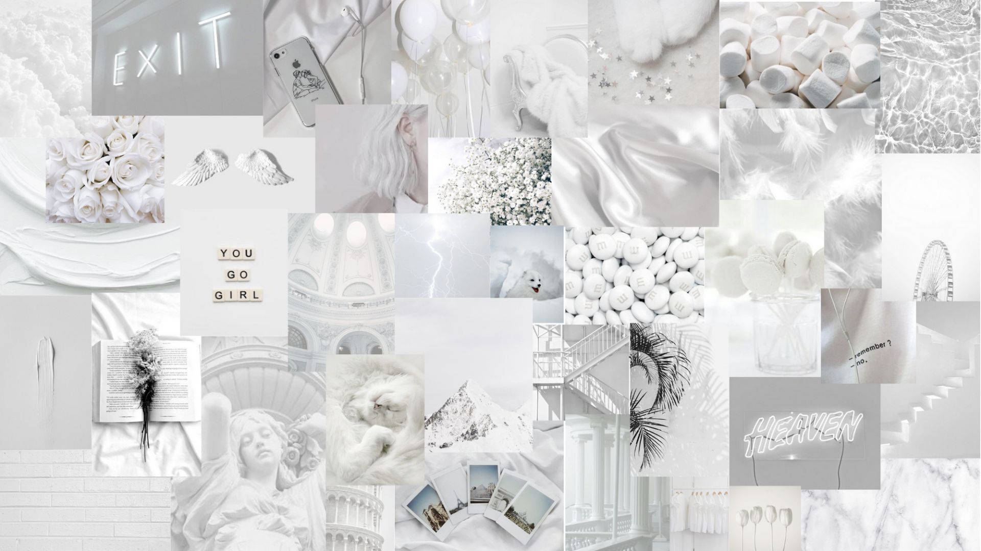 Download Aesthetic White Collage Image Wallpaper
