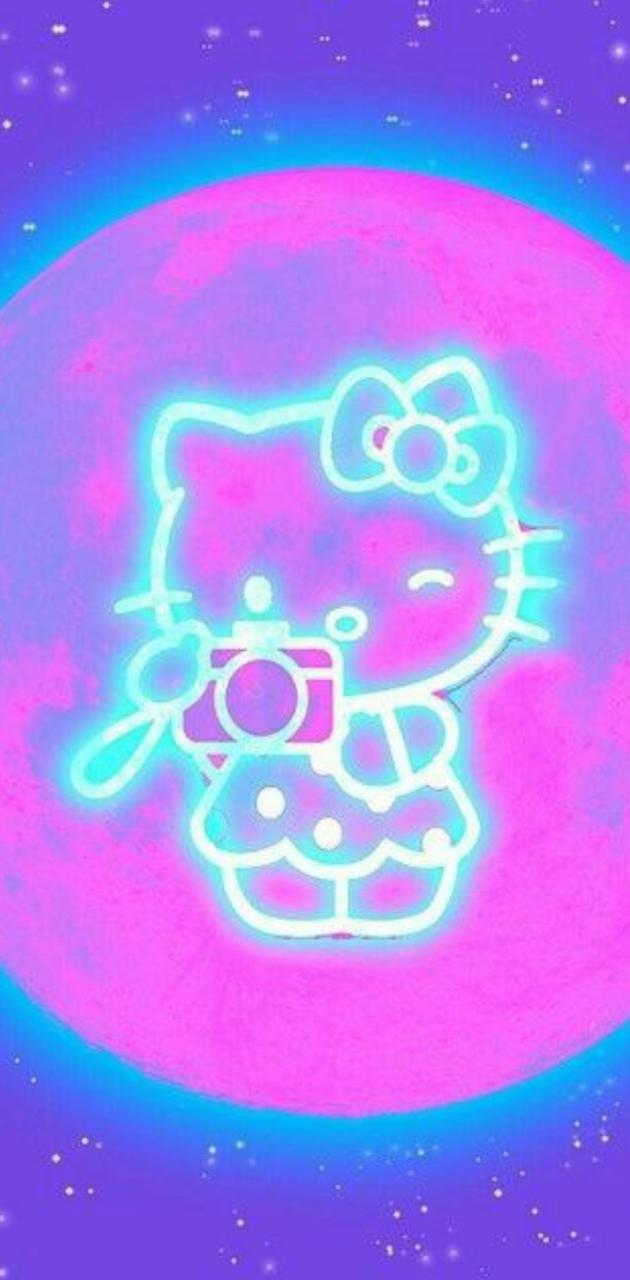 Pink Neon Hello Kitty sanrio valentine HD phone wallpaper  Pxfuel