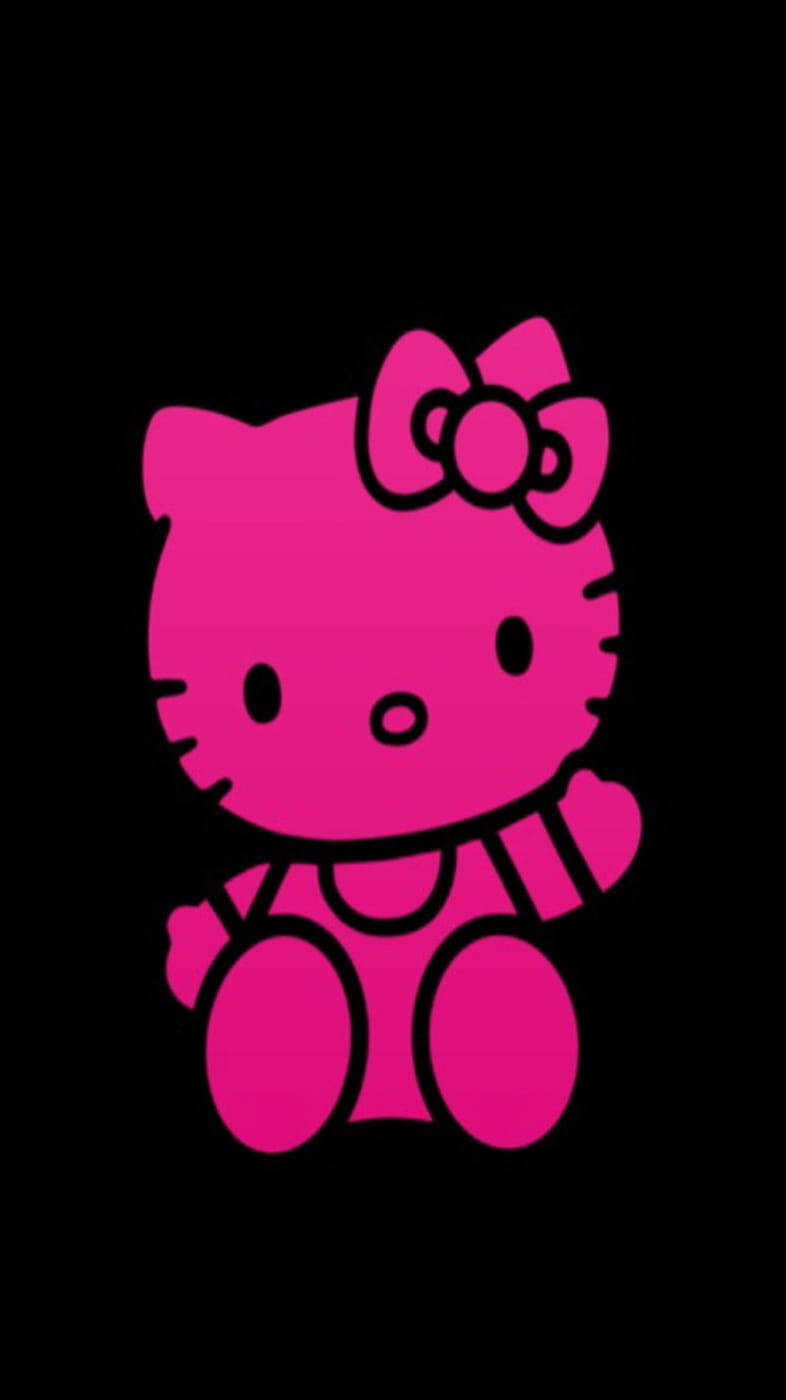 Download Hot Pink And Black Hello Kitty Wallpaper