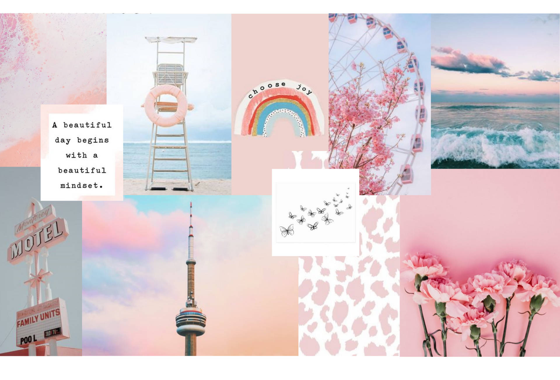 Download Pink Spring Aesthetic Collage Wallpaper