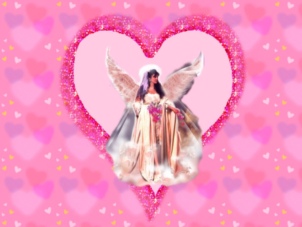 Free download Love wallpaper for Valentines Day with angels hearts and flowers [1024x768] for your Desktop, Mobile & Tablet. Explore Angel Wallpaper. Criss Angel Wallpaper, Alison Angel Wallpaper, Goth Angel Wallpaper